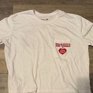 White Crop Top with care bear design